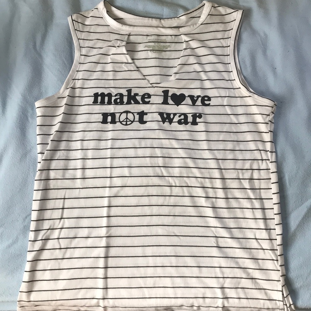 MAKE LOVE NOT WAR cut out tank